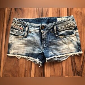 Diesel Distressed Blue Jean Shorts